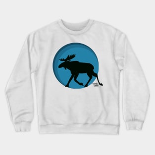 Moose on the run in Finland Crewneck Sweatshirt